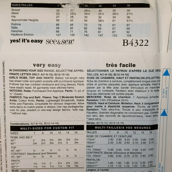 .. Butterick Pattern/ patron - Picture 5 of 5